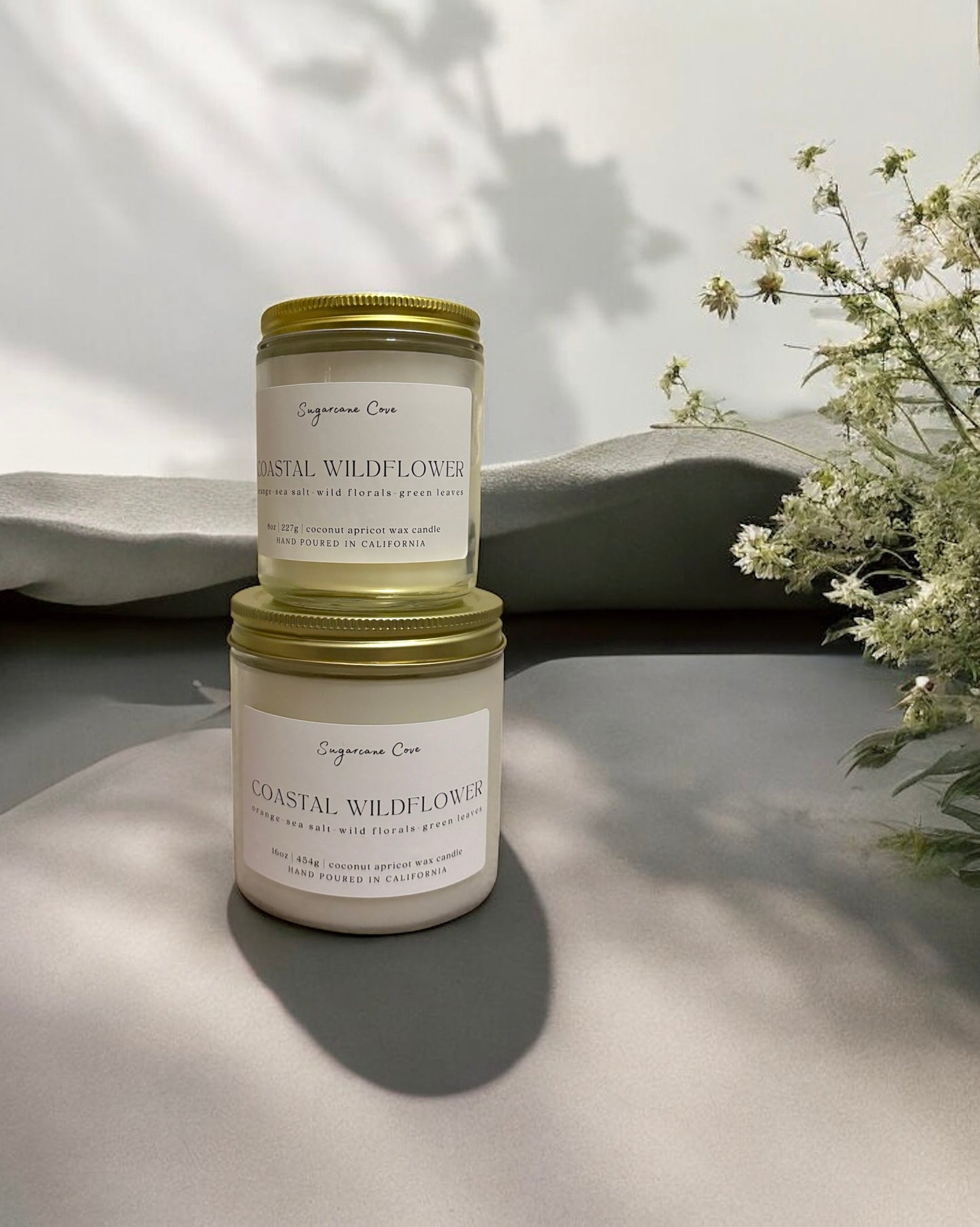 SIGNATURE CANDLES - Clear Jar/Gold Lid - Med and Large Sizes