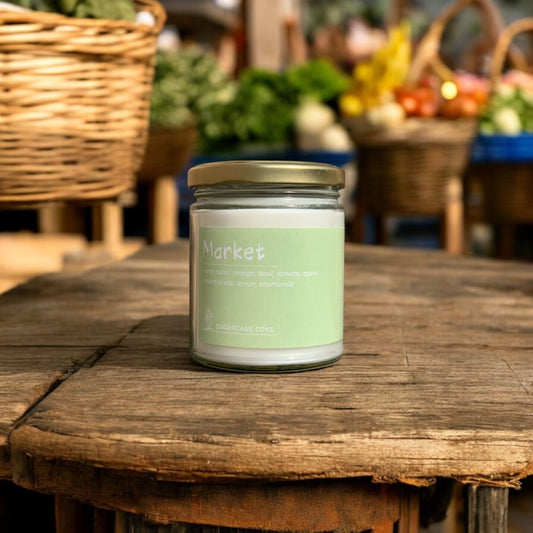 MARKET 8oz Candle - citrus medley, fresh basil, tomato