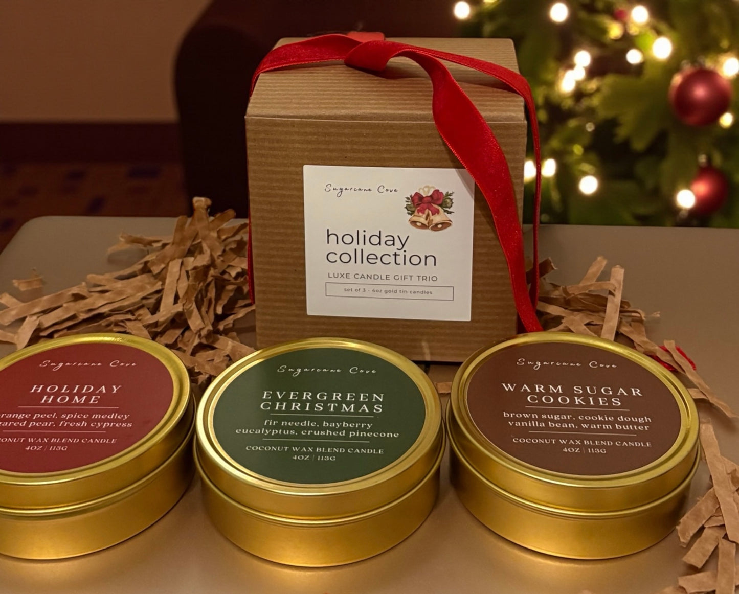 HOLIDAY GIFT SET - 4oz Tin Candle Trio
